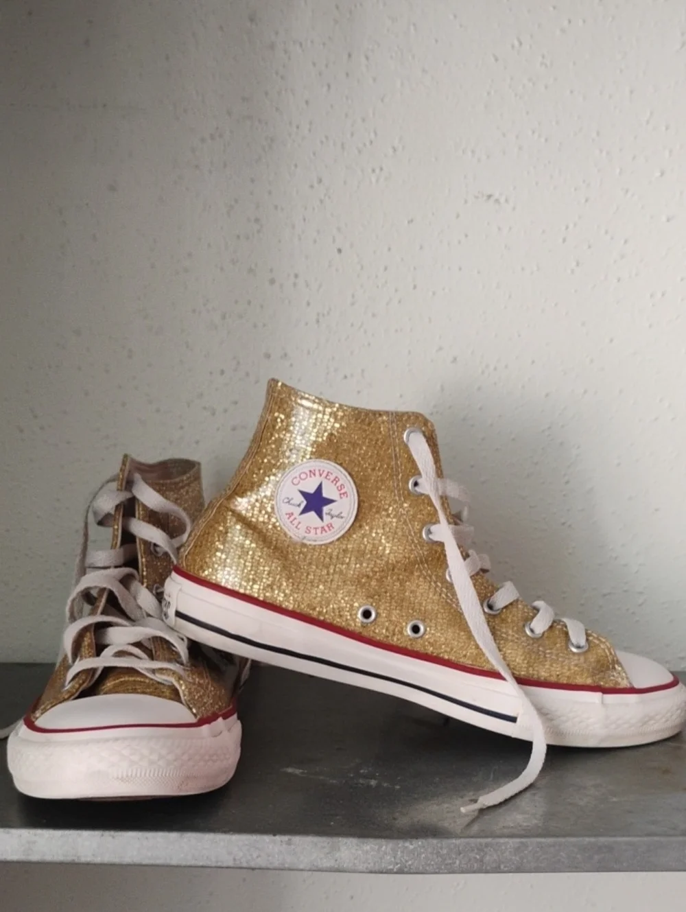 Converse Kids Gold Glitter High Top Sneakers